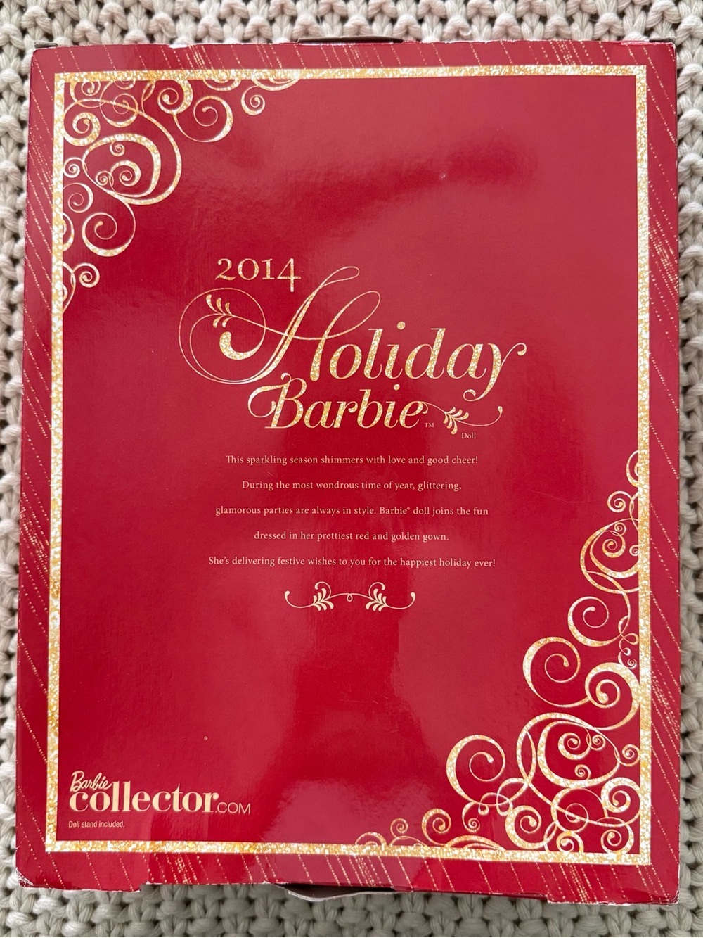 Barbie 2014 Holiday Barbie Doll in Red Gown with Gold Accents - Picture 2 of 4